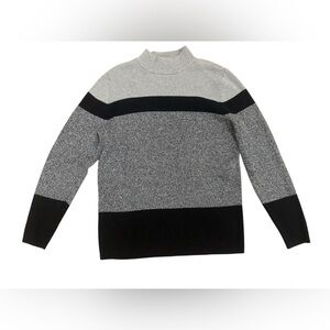 Karen Scott Black and Gray Turtleneck Sweater Sz L